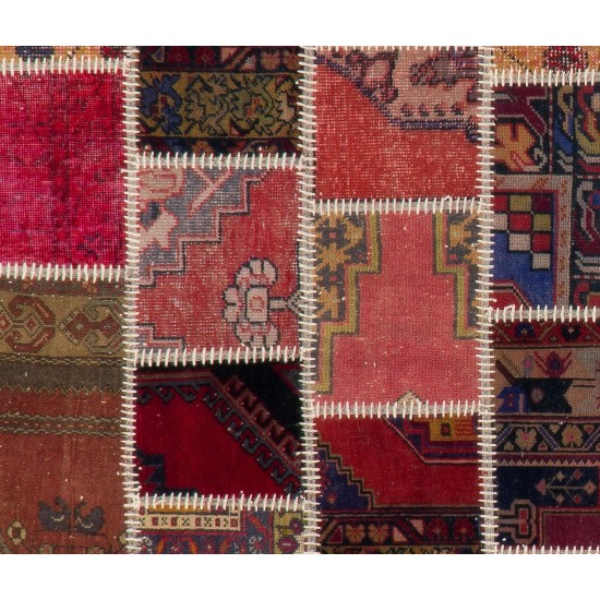 Handmade Patchwork Rug Made from Vintage Village Rugs, CUSTOM OPTIONS Av.