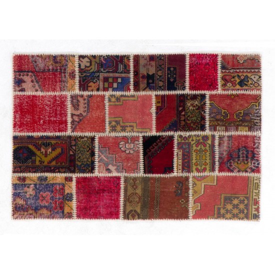 Handmade Patchwork Rug Made from Vintage Village Rugs, CUSTOM OPTIONS Av.