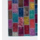 Colorful Brick Pattern Patchwork Rug | Bohemian Style Hand-Knotted Turkish Overdyed Carpet Colorful Brick Pattern Patchwork Rug | Bohemian Style Hand-Knotted Turkish Overdyed Carpet