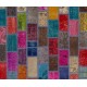 Handmade Turkish Bohemian Patchwork Rug for Modern Interiors. Vintage Wool Carpet in Vivid Colors