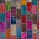 Colorful Brick Pattern Patchwork Rug | Bohemian Style Hand-Knotted Turkish Overdyed Carpet Colorful Brick Pattern Patchwork Rug | Bohemian Style Hand-Knotted Turkish Overdyed Carpet