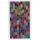 Modern Handmade Turkish Patchwork Rug. Bohemian Style Carpet in Vivid Colors