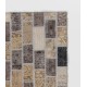 Modern Gray and Beige Patchwork Rug for Living Room, Brick Pattern Handknotted Turkish Carpet Modern Gray and Beige Patchwork Rug for Living Room, Brick Pattern Handknotted Turkish Carpet