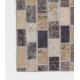 Modern Gray and Beige Patchwork Rug for Living Room, Brick Pattern Handknotted Turkish Carpet Modern Gray and Beige Patchwork Rug for Living Room, Brick Pattern Handknotted Turkish Carpet