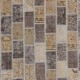 Modern Gray and Beige Patchwork Rug for Living Room, Brick Pattern Handknotted Turkish Carpet Modern Gray and Beige Patchwork Rug for Living Room, Brick Pattern Handknotted Turkish Carpet