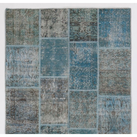 Handmade Patchwork Rug Made from Over-Dyed Vintage Carpets, CUSTOM OPTIONS Av. Handmade Patchwork Rug Made from Over-Dyed Vintage Carpets, CUSTOM OPTIONS Av.