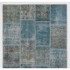 Handmade Patchwork Rug Made from Over-Dyed Vintage Carpets, CUSTOM OPTIONS Av.