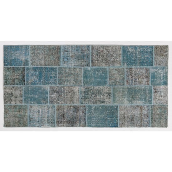 Handmade Patchwork Rug Made from Over-Dyed Vintage Carpets, CUSTOM OPTIONS Av.