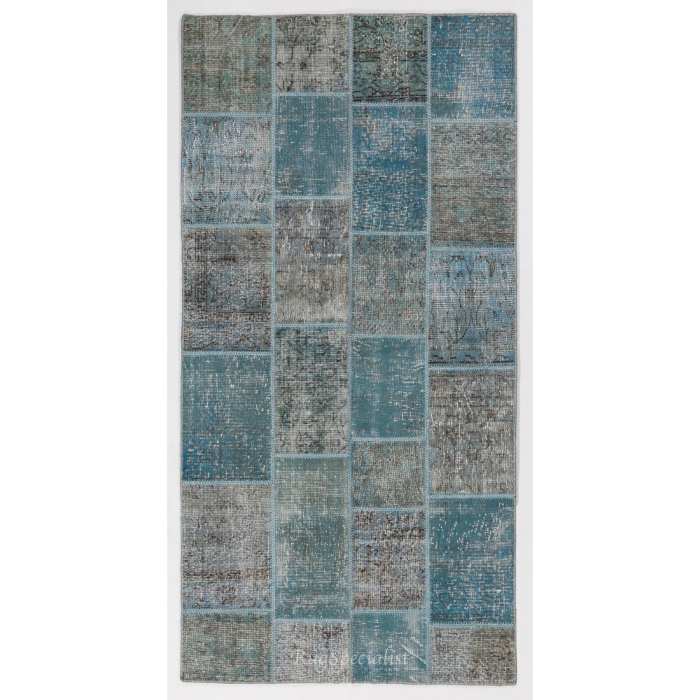 Handmade Patchwork Rug Made from Over-Dyed Vintage Carpets, CUSTOM OPTIONS Av.