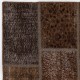 Hand-Knotted Brown Patchwork Rug | Contemporary Turkish Wool Carpet for Living Room, Bedroom and Dining Room Hand-Knotted Brown Patchwork Rug | Contemporary Turkish Wool Carpet for Living Room, Bedroom and Dining Room