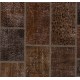 Brown Handmade Patchwork Rug, Home Decor Turkish Wool Carpet for Modern Interiors