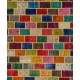 Cheerful Handmade Patchwork Rug Made from Over-Dyed Vintage Carpets Cheerful Handmade Patchwork Rug Made from Over-Dyed Vintage Carpets