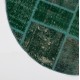Round Hand-Knotted Green Turkish Patchwork Rug | Circular Vintage Overdyed Patchwork Carpet Round Hand-Knotted Green Turkish Patchwork Rug | Circular Vintage Overdyed Patchwork Carpet
