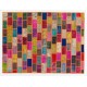 Cheerful Handmade Patchwork Rug Made from Over-Dyed Vintage Carpets