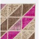Geometric Triangle Pattern Brown, Beige and Pink Patchwork Rug | Hand-Knotted Turkish Vintage Carpet Geometric Triangle Pattern Brown, Beige and Pink Patchwork Rug | Hand-Knotted Turkish Vintage Carpet