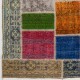 Vibrant Colorful Vintage Patchwork Rug | Hand-Knotted Turkish Border Pattern Carpet for Living Room and Kids Room Vibrant Colorful Vintage Patchwork Rug | Hand-Knotted Turkish Border Pattern Carpet for Living Room and Kids Room