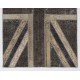 Union Jack British Flag Design Patchwork Rug Made from Re-Dyed Vintage Carpets