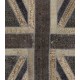 Union Jack British Flag Design Patchwork Rug Made from Re-Dyed Vintage Carpets