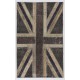 Union Jack British Flag Design Patchwork Rug Made from Re-Dyed Vintage Carpets