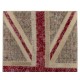 Union Jack British Flag Design Patchwork Rug Made from Re-Dyed Vintage Carpets