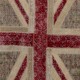 Union Jack British Flag Vintage Patchwork Rug | Hand-Knotted Red and Beige Turkish Carpet for Living Room and Office Union Jack British Flag Vintage Patchwork Rug | Hand-Knotted Red and Beige Turkish Carpet for Living Room and Office