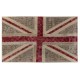 Union Jack British Flag Design Patchwork Rug Made from Re-Dyed Vintage Carpets