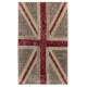 Union Jack British Flag Design Patchwork Rug Made from Re-Dyed Vintage Carpets