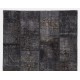 Handmade Patchwork Rug Made from Over-Dyed Vintage Carpets Handmade Patchwork Rug Made from Over-Dyed Vintage Carpets