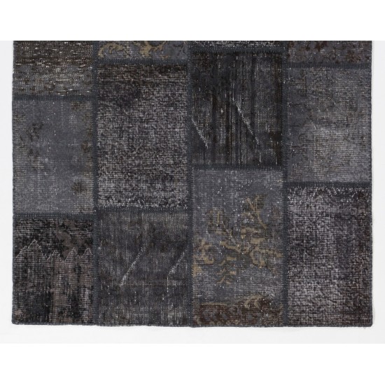 Handmade Patchwork Rug Made from Over-Dyed Vintage Carpets Handmade Patchwork Rug Made from Over-Dyed Vintage Carpets