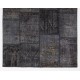 Handmade Patchwork Rug Made from Over-Dyed Vintage Carpets Handmade Patchwork Rug Made from Over-Dyed Vintage Carpets