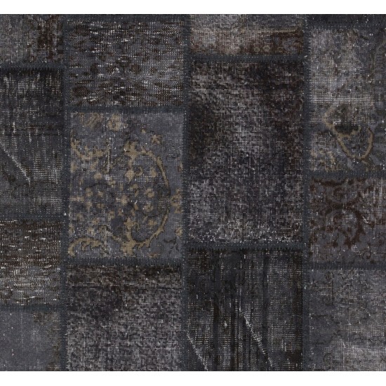Handmade Patchwork Rug Made from Over-Dyed Vintage Carpets Handmade Patchwork Rug Made from Over-Dyed Vintage Carpets