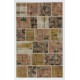 Handmade Patchwork Rug Made from Vintage Turkish Village Carpets