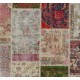 Handmade Patchwork Rug Made from Vintage Turkish Village Carpets