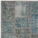 Handmade Blue and Gray Patchwork Rug for Living Room, Bedroom and Dining Room | Contemporary Turkish Wool Carpet Handmade Blue and Gray Patchwork Rug for Living Room, Bedroom and Dining Room | Contemporary Turkish Wool Carpet