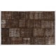 Brown Handmade Patchwork Rug, Home Decor Turkish Wool Carpet for Modern Interiors