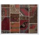 Handmade Patchwork Rug, Authentic Vintage Central Anatolian Carpet