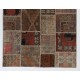 Handmade Patchwork Rug, Authentic Vintage Central Anatolain Carpet