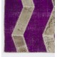 Purple Turkish Overdyed Patchwork Rug | Hand-Knotted Zigzag Herringbone Design Carpet for Living Room and Dining Room Purple Turkish Overdyed Patchwork Rug | Hand-Knotted Zigzag Herringbone Design Carpet for Living Room and Dining Room
