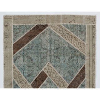 Handmade Patchwork Rug Made from Over-Dyed Vintage Carpets, CUSTOM OPTIONS Av. Handmade Patchwork Rug Made from Over-Dyed Vintage Carpets, CUSTOM OPTIONS Av.