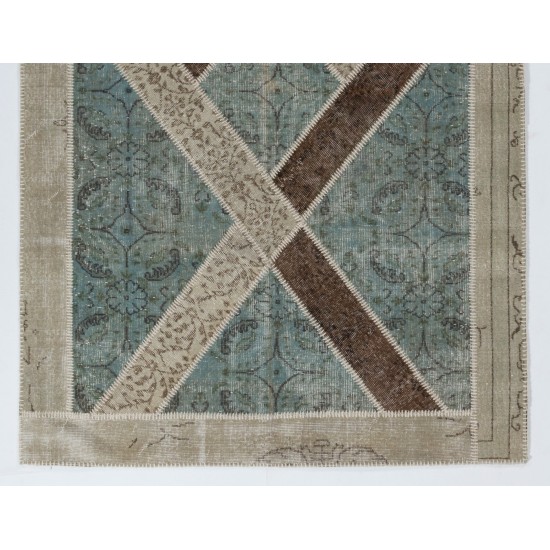 Handmade Patchwork Rug Made from Over-Dyed Vintage Carpets, CUSTOM OPTIONS Av. Handmade Patchwork Rug Made from Over-Dyed Vintage Carpets, CUSTOM OPTIONS Av.
