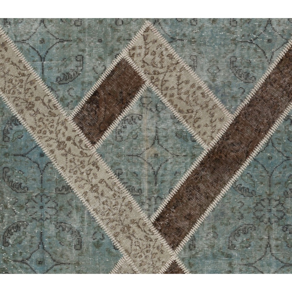Handmade Patchwork Rug Made from Over-Dyed Vintage Carpets, CUSTOM OPTIONS Av.