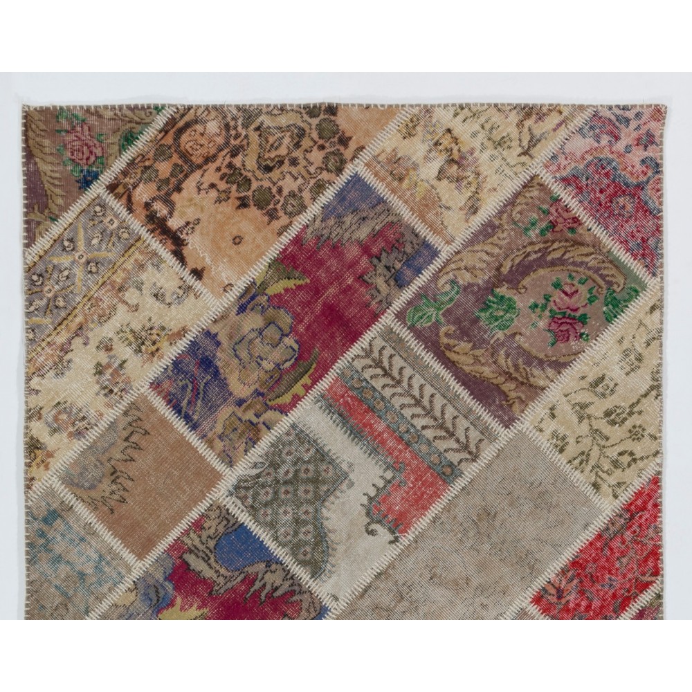 Home Decor Handmade Patchwork Rug. Custom Turkish Wool Carpet. High Quality Area Rug
