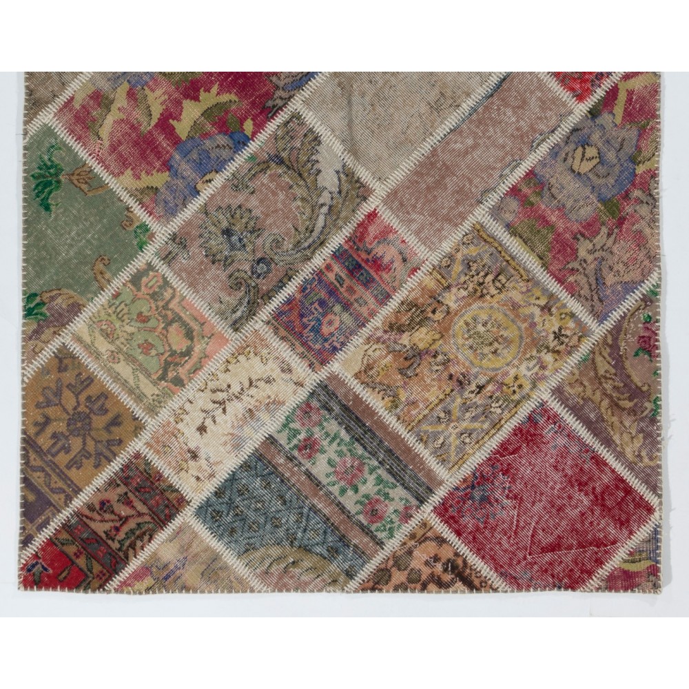 Home Decor Handmade Patchwork Rug. Custom Turkish Wool Carpet. High Quality Area Rug