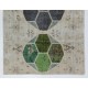 Decorative Handmade Patchwork Rug in Beige, Green and Blue Colors, High Quality Wool Carpet