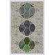 Decorative Handmade Patchwork Rug in Beige, Green and Blue Colors, High Quality Wool Carpet