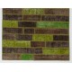 Brown & Green Color Handmade Patchwork Rug Made from Over-Dyed Vintage Carpets Brown & Green Color Handmade Patchwork Rug Made from Over-Dyed Vintage Carpets