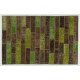 Brown & Green Color Handmade Patchwork Rug Made from Over-Dyed Vintage Carpets Brown & Green Color Handmade Patchwork Rug Made from Over-Dyed Vintage Carpets