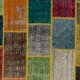 Vibrant Multicolor Turkish Patchwork Rug | Hand-Knotted Overdyed Wool Area Rug for Modern Living Room Vibrant Multicolor Turkish Patchwork Rug | Hand-Knotted Overdyed Wool Area Rug for Modern Living Room