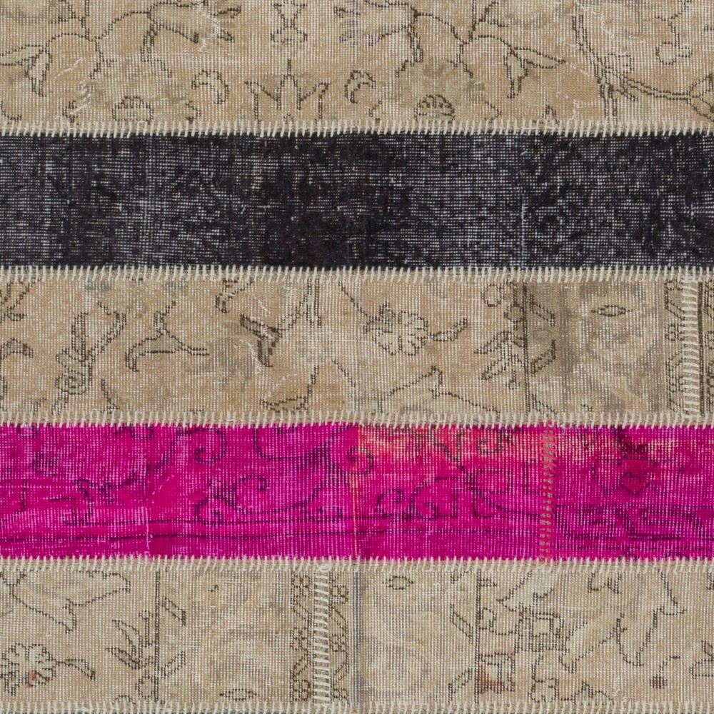 Colorful Turkish Patchwork Rug | Hand-Knotted Bohemian Style Overdyed Carpet for Contemporary Living Room Colorful Turkish Patchwork Rug | Hand-Knotted Bohemian Style Overdyed Carpet for Contemporary Living Room