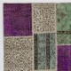 Multicolor Turkish Patchwork Rug | Handknotted Eclectic Style Overdyed Carpet for Modern Living Room Multicolor Turkish Patchwork Rug | Handknotted Eclectic Style Overdyed Carpet for Modern Living Room